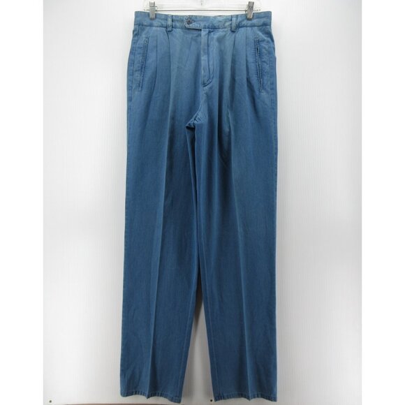 Zanella Maus & Hoffman Pants 32 Trousers Pleated 90s Y2K Italy 32X37 - Picture 1 of 10